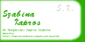 szabina kapros business card